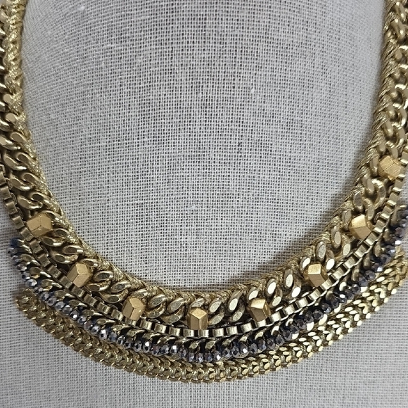 Stella & Dot Gold and Silver Statement Necklace - Picture 4 of 10